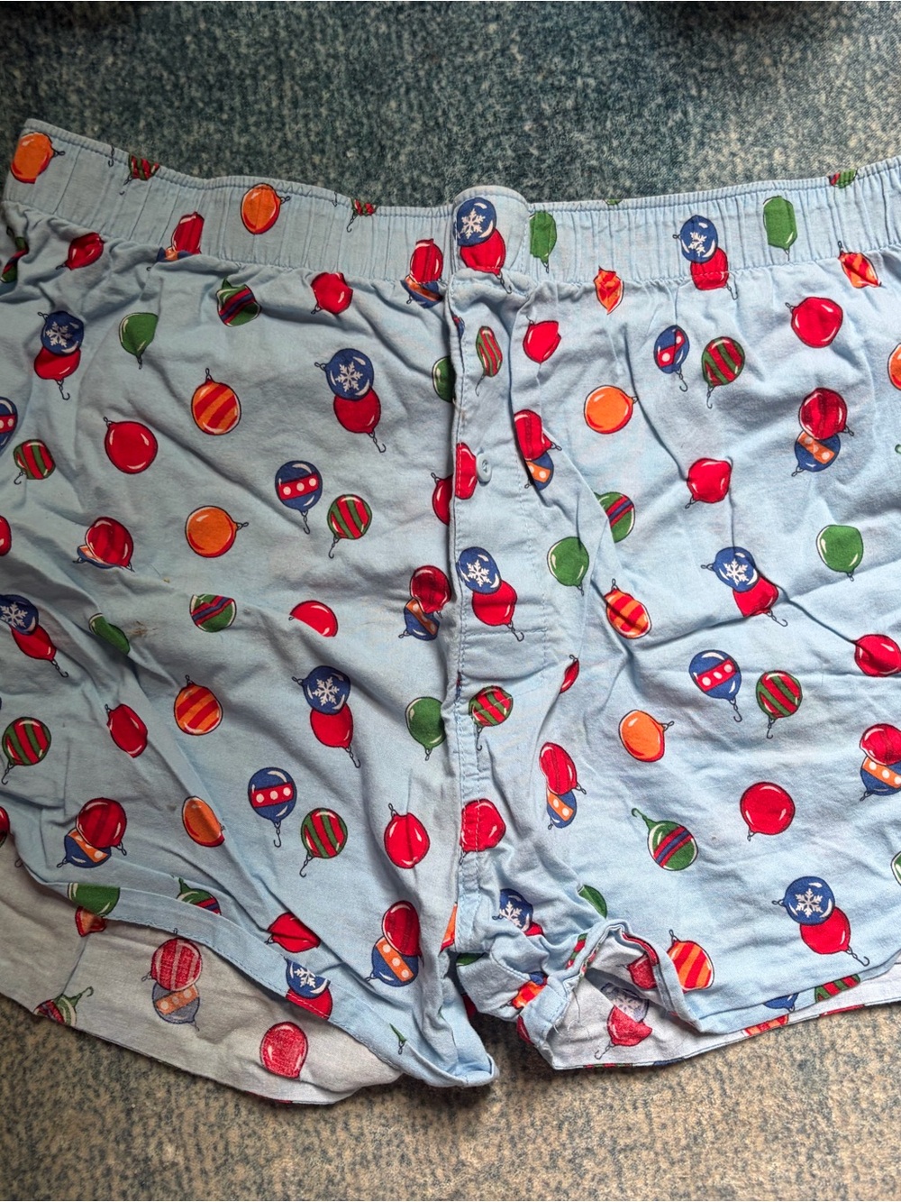Men’s Light Blue Ornament-Print Boxers